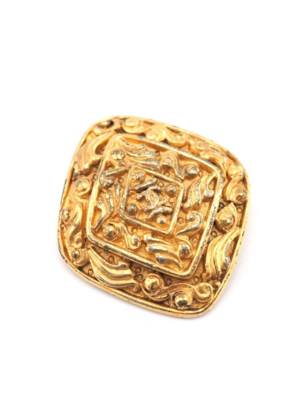 Chanel Pin Brooch Diamond CC Logo Gold